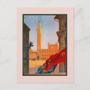 Vintage Siena Italian travel advertising Postcard