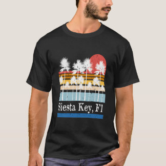 Vintage Siesta Key Florida Beach Surf Palm Tree Co T-Shirt