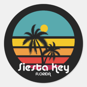 Vintage Siesta Key Florida Classic Round Sticker