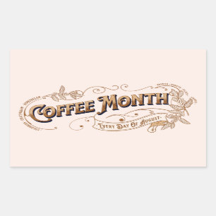 Vintage Sign Coffee Month Rectangular Sticker