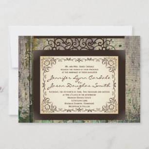 Vintage Sign Rustic Country Wedding Invitations