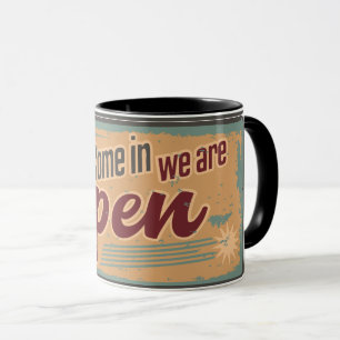 Vintage Sign Vintage Open Sign Mug