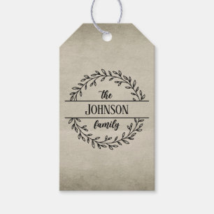 Vintage Signature Wreath  Gift Tags