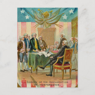 Vintage Signing The Declaration Of Independence Postcard