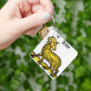 Vintage Signs of the Zodiac, Aries the Ram Key Ring