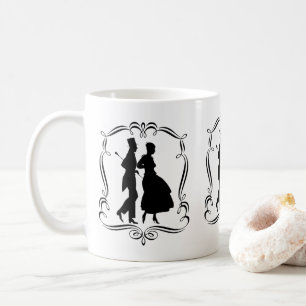 Vintage Silhouette Art Elegant Man Woman Coffee Mug