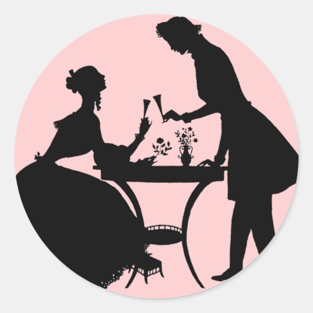 Vintage Silhouette Classic Round Sticker (Front)