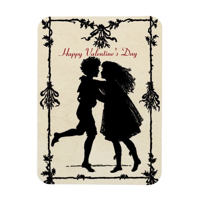 Vintage Silhouette Couple Magnet (Vertical)