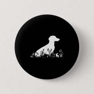 Vintage Silhouette Dachshund Shirt Women, Cute Dog 6 Cm Round Badge
