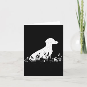 Vintage Silhouette Dachshund Shirt Women, Cute Dog Card