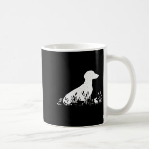 Vintage Silhouette Dachshund Shirt Women, Cute Dog Coffee Mug