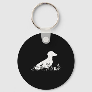 Vintage Silhouette Dachshund Shirt Women, Cute Dog Key Ring