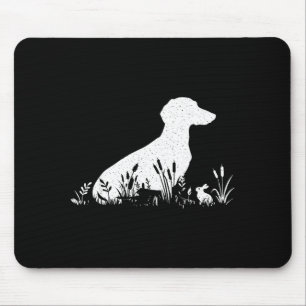 Vintage Silhouette Dachshund Shirt Women, Cute Dog Mouse Mat