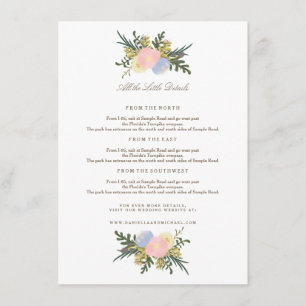 Vintage Silhouette Floral Wedding Insert Card