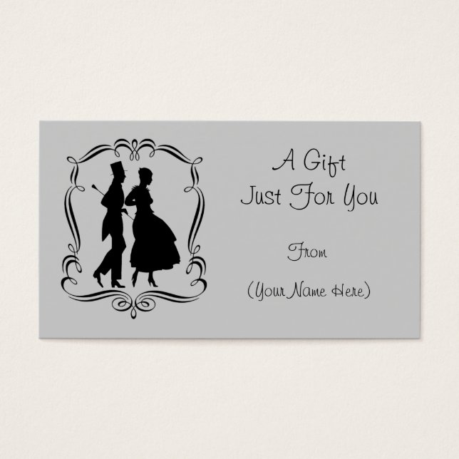 Vintage Silhouettes Personalised Gift Card Tag (Front)