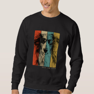 Vintage Silken Windhound Dog Mum Dad Kids Men Wome Sweatshirt