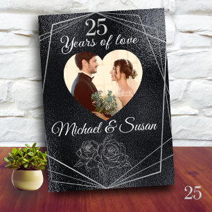Vintage Silver 25th Wedding Anniversary  Card