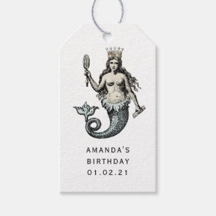Vintage Silver and Gold Mermaid Gift Tags