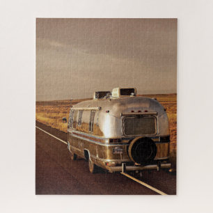 Vintage silver camper trailer jigsaw puzzle