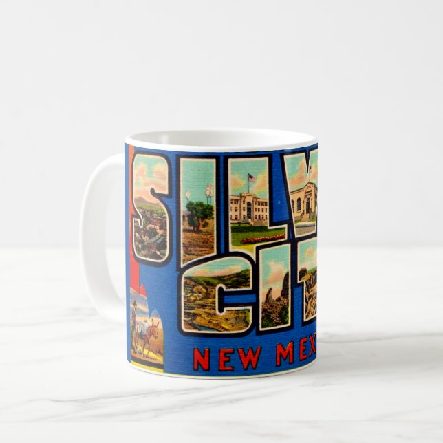 Vintage Silver City NM Postcard Mug (Front Left)