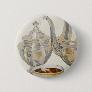 Vintage Silver Coffee Service 6 Cm Round Badge