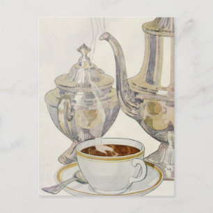 Vintage Silver Coffee Service Postcard