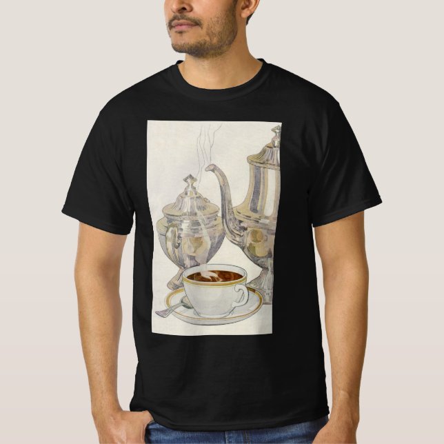 Vintage Silver Coffee Service T-Shirt (Front)