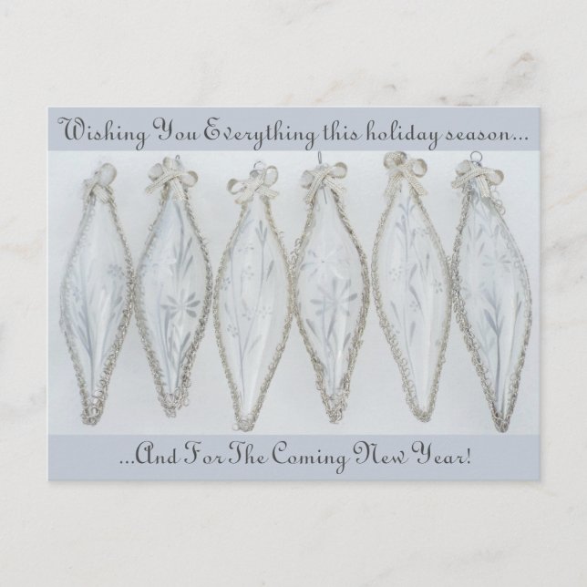 Vintage silver glass Christmas ball retro holiday Postcard (Front)