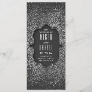 Vintage Silver Glitter Confetti Wedding Programs Programme