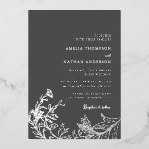 Vintage Silver Grey Floral Wedding