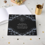 Vintage Silver Sun & Moon Tarot Card Wedding Guest Book<br><div class="desc">Capture your guests’ magic with this vintage tarot-inspired wedding guest book featuring a design with a sun, moon, stars, and clouds a beautiful silver color on a luxe black backdrop. A celestial keepsake for your unforgettable day! Note that the silver on this guest book is NOT printed with real foil...</div>