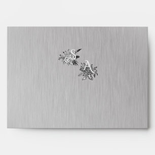 Vintage Silver & White Personalised Wedding Envelope