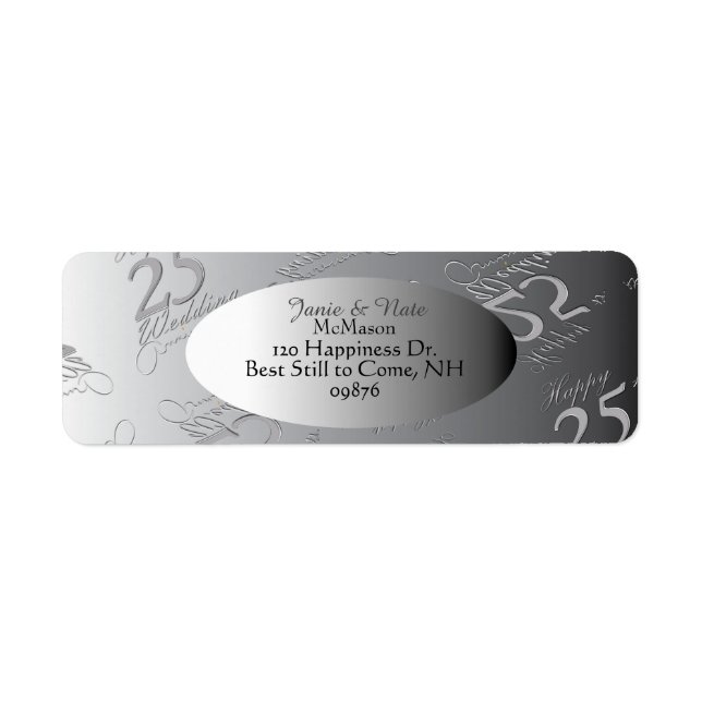 Vintage Silvery 25th Wedding Anniversary" (Front)