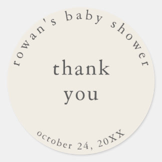 Vintage Simple Baby Shower Thank You Sticker