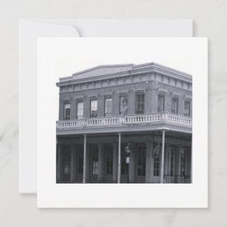 Vintage Simple Black and White Building Holiday Card
