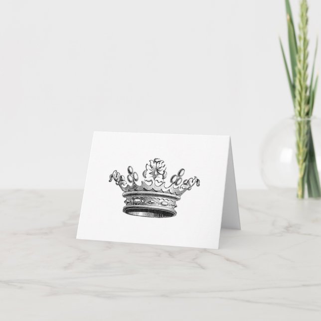 Vintage Simple Crown...notecard Card (Front)