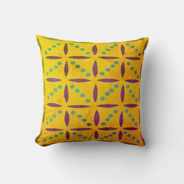 Vintage Simple Floral Throw Pillow (Front)