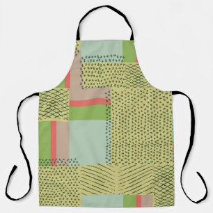 vintage simple geometric shapes and brush strokes apron