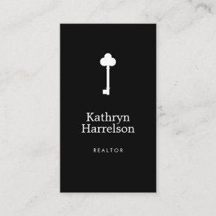 Vintage Simple Key Real Estate Interior Designer Business Card