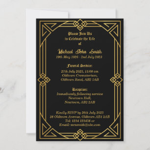 Vintage Simple Minimalist Memorial Invitation