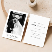 Vintage Simple Text and Photo Wedding