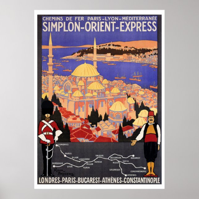 Vintage Simplon Orient Express to Constantinople Poster (Front)