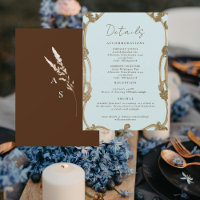 Vintage Simply Icy Blue Wedding Details Enclosure