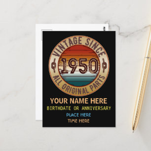 Vintage Since 1950 All Original Parts Postcard