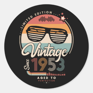 Vintage since 1953 classic round sticker
