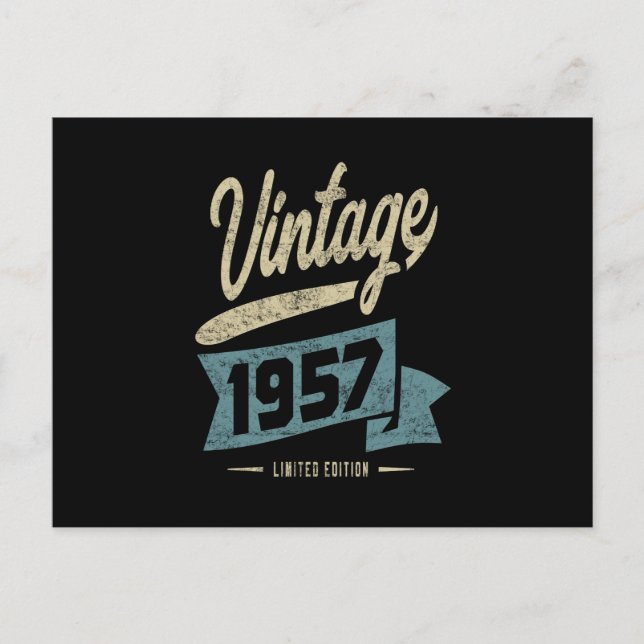 Vintage Since 1957 Birthday Gift Postcard (Front)