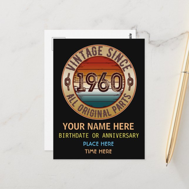 Vintage Since 1960 All Original Parts  Postcard (Front/Back In Situ)