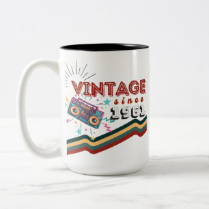 Vintage since 1961 Nostalgic & Vintage Music Two-Tone Coffee Mug
