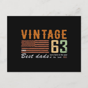 Vintage since 1963 best dad gift, best dad birthda postcard