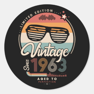Vintage since 1963 classic round sticker